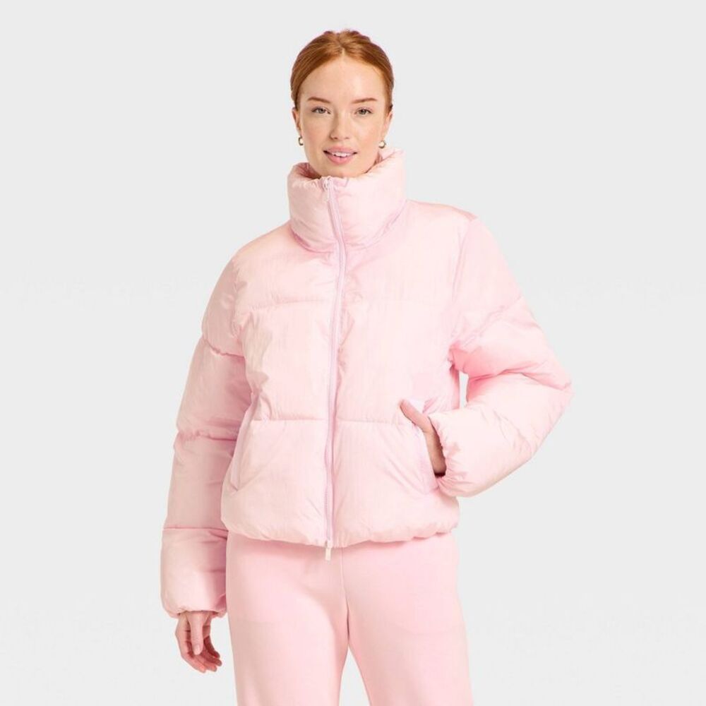 Women's Puffer Jacket - All In Motion Light Pink XL